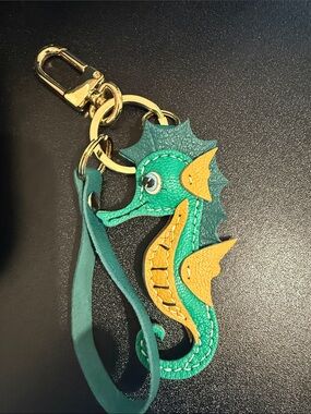 Green & Yellow Seahorse Keychain Wristlet